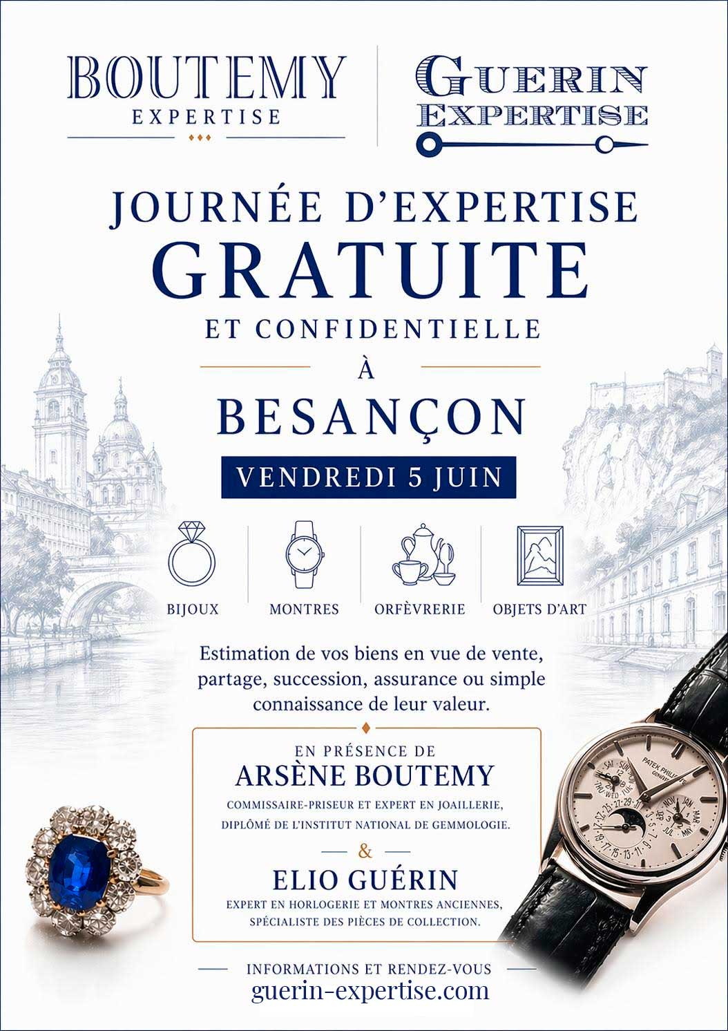 Journée d'expertises montres à Besançon le 5 juin